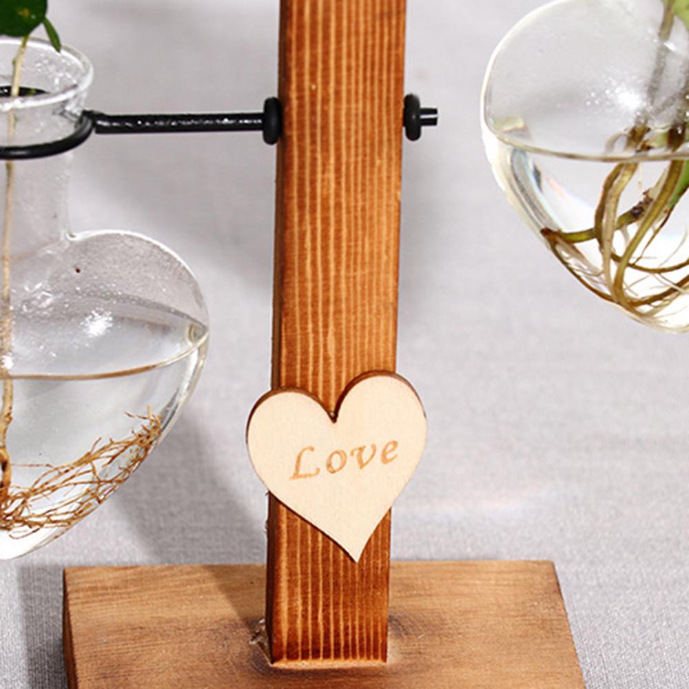 Herzglasvase und Halterung Transparente herzförmige Glas-Hydrokulturvase mit Ständer für das Wohnzimmer