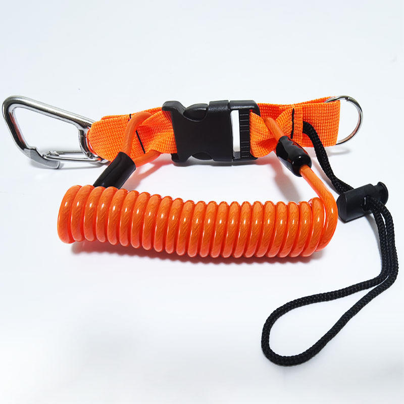 

Seafrogs 100 diving camera anti loss rope stainless steel spring rope gopro sports camera hanging rope flashlight lost hand rope помаранчевий