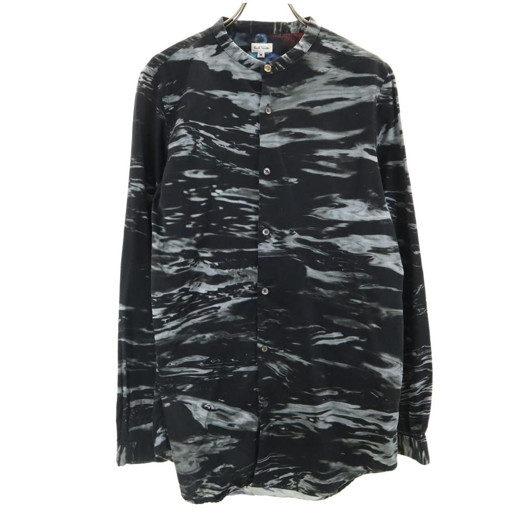 Paul Smith made in Japan Long sleeve Band collar shirt M black Men's Used