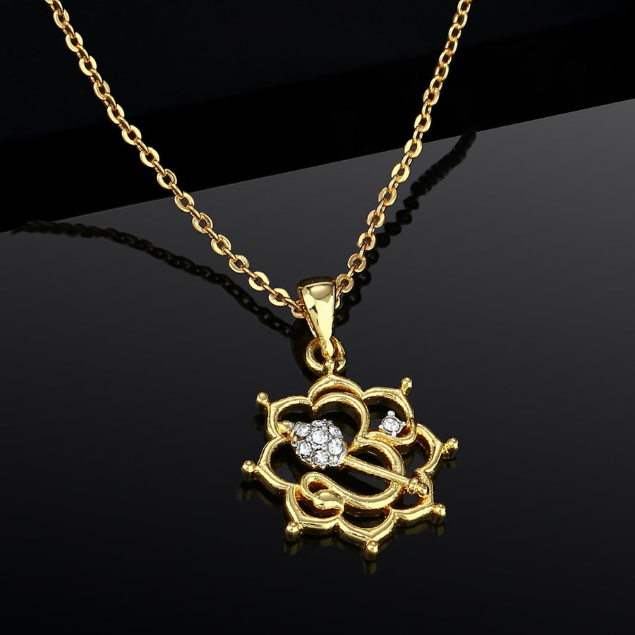 Estele Pandantiv Om spiritual cu cristale austriece placat cu aur și argint pentru femei/fete