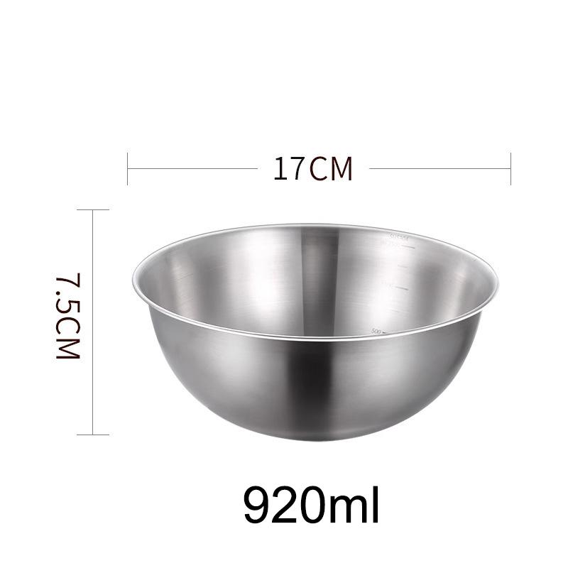 1Pc Stainless Steel Bowl Set With Scale For Cooking Baking Food Storage Large Capacity Mixing Bowls For Home Kitchen Essentials