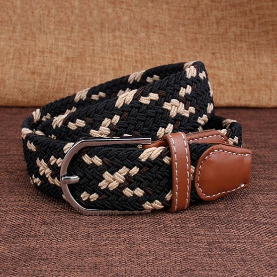 Fashion Woven Braided Fabric Comfort Stretch Casual Dress Belt for Men Women