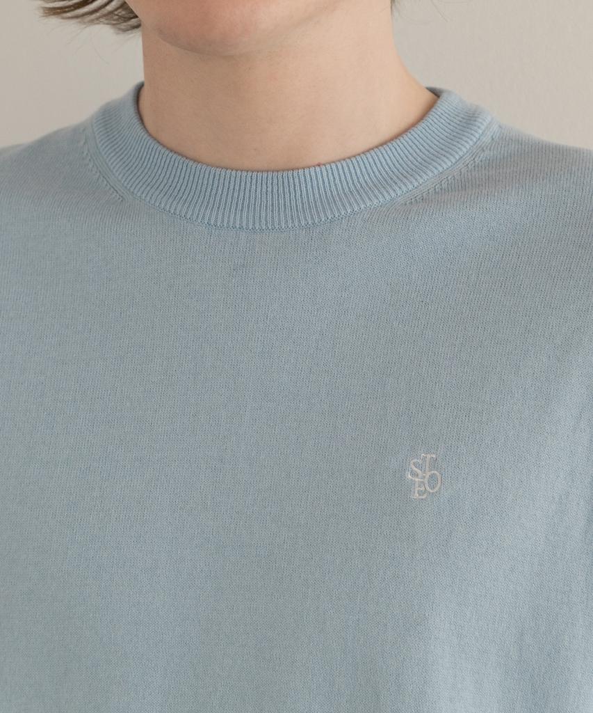 SELITIO Men'S Basic Round Half Knit Blue