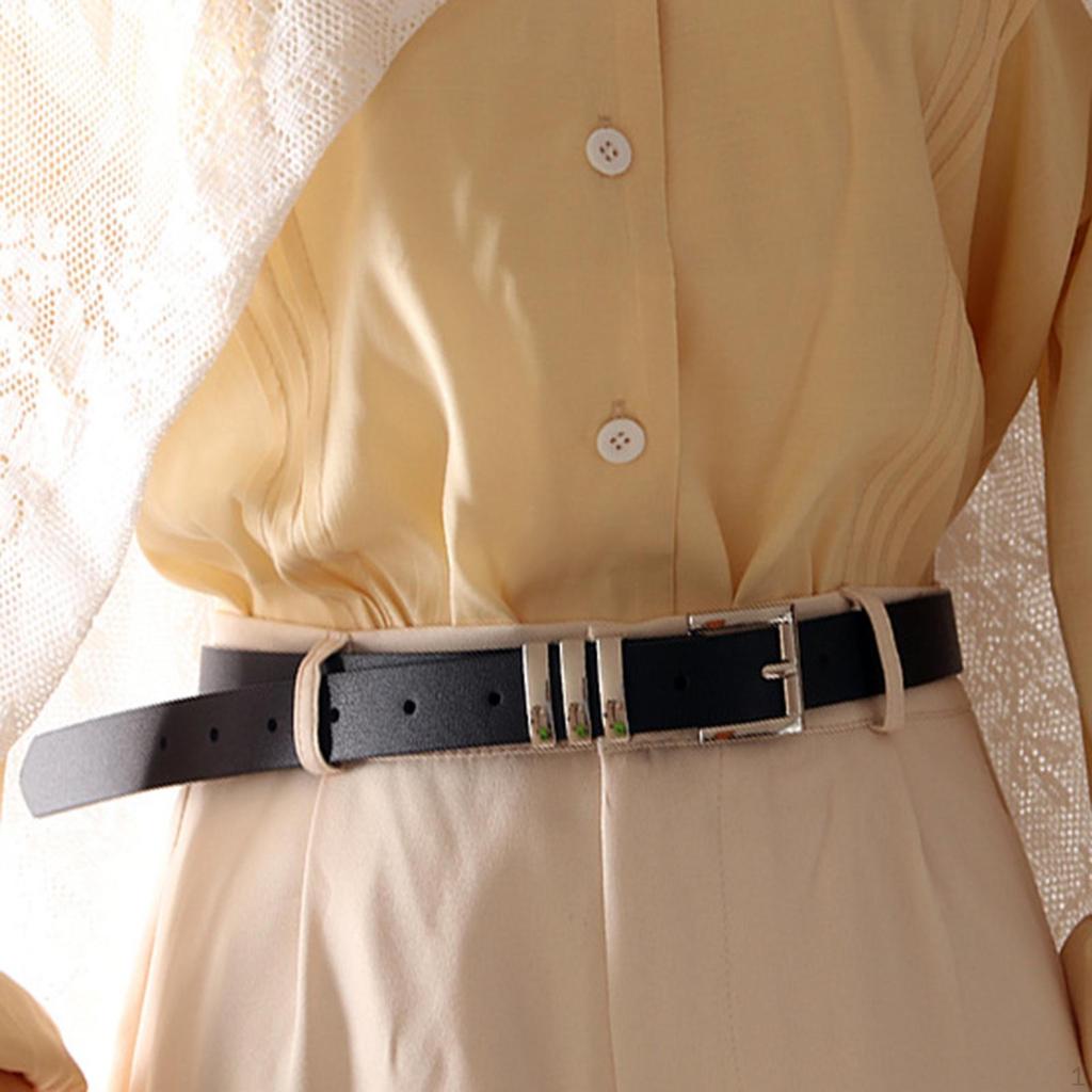 Casual Waist Belt PU Leather Decorative Pin Buckle Adjustable Waistband Western Cowgirl Jeans Women