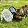 Portable Cat Food Feeding Bag With Transparent Body Compact Size For Outdoor Travel Hiking Camping With Cats