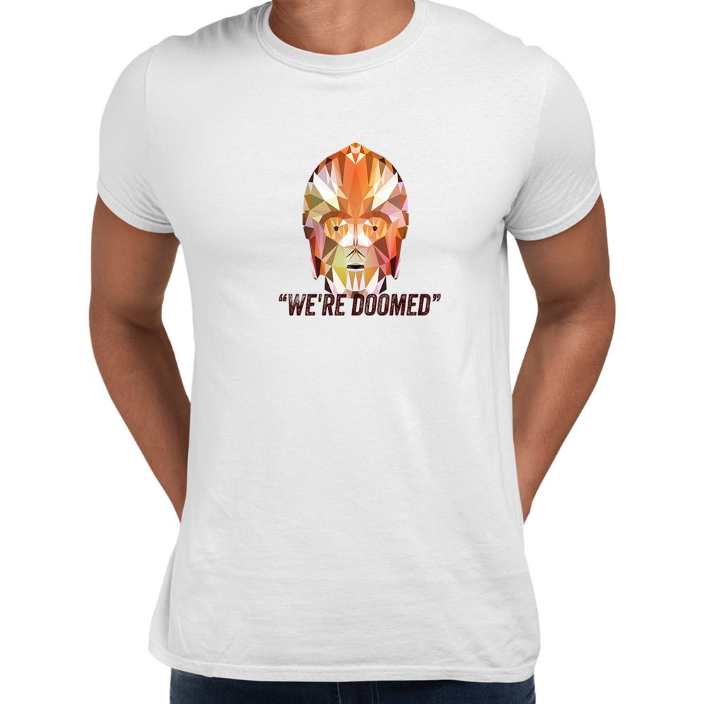 CP3O We are Doomed Famous Wars character quote Unisex Male Crew Neck Tshirt L