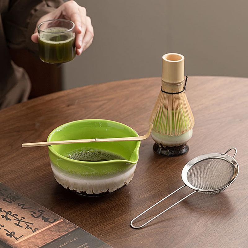 3/5Pcs Japanese Matcha Tea Set Matcha Bowl Bamboo Whisk Scoop Traditional Tea Making Kit Gift Box Kit