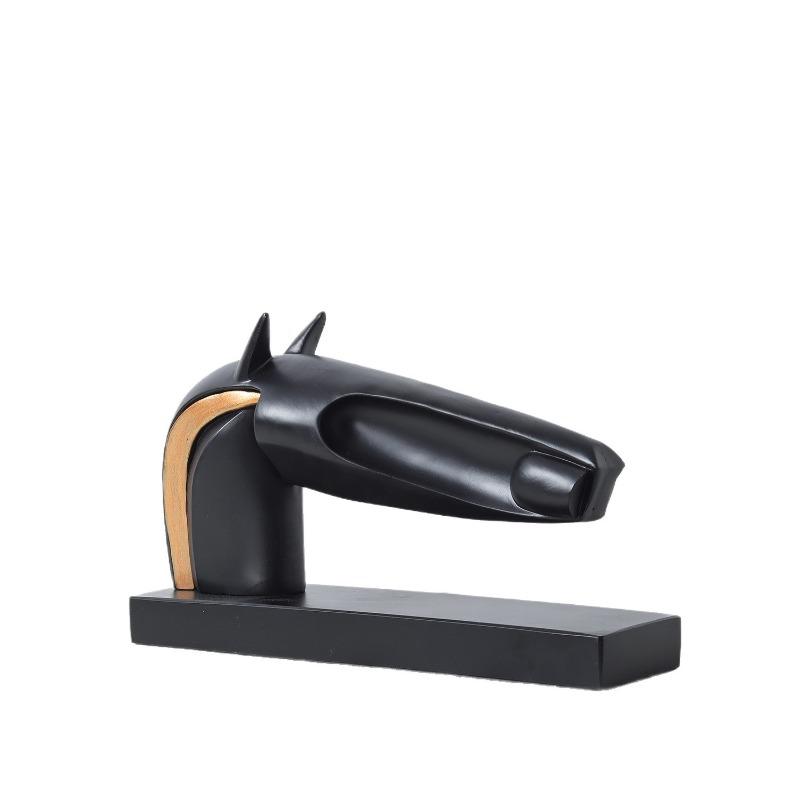 Modern Creative Abstract Horse Head Sculpture Craft Office Desktop Ornament Art Animal Horse Head Statue Indoor Aesthetic Decor