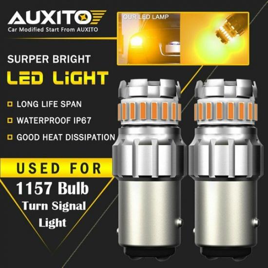 2Pcs AUXITO Pure Red 1156 LED Brake Tail Light Bulbs Error Free Anti Hyper Flash