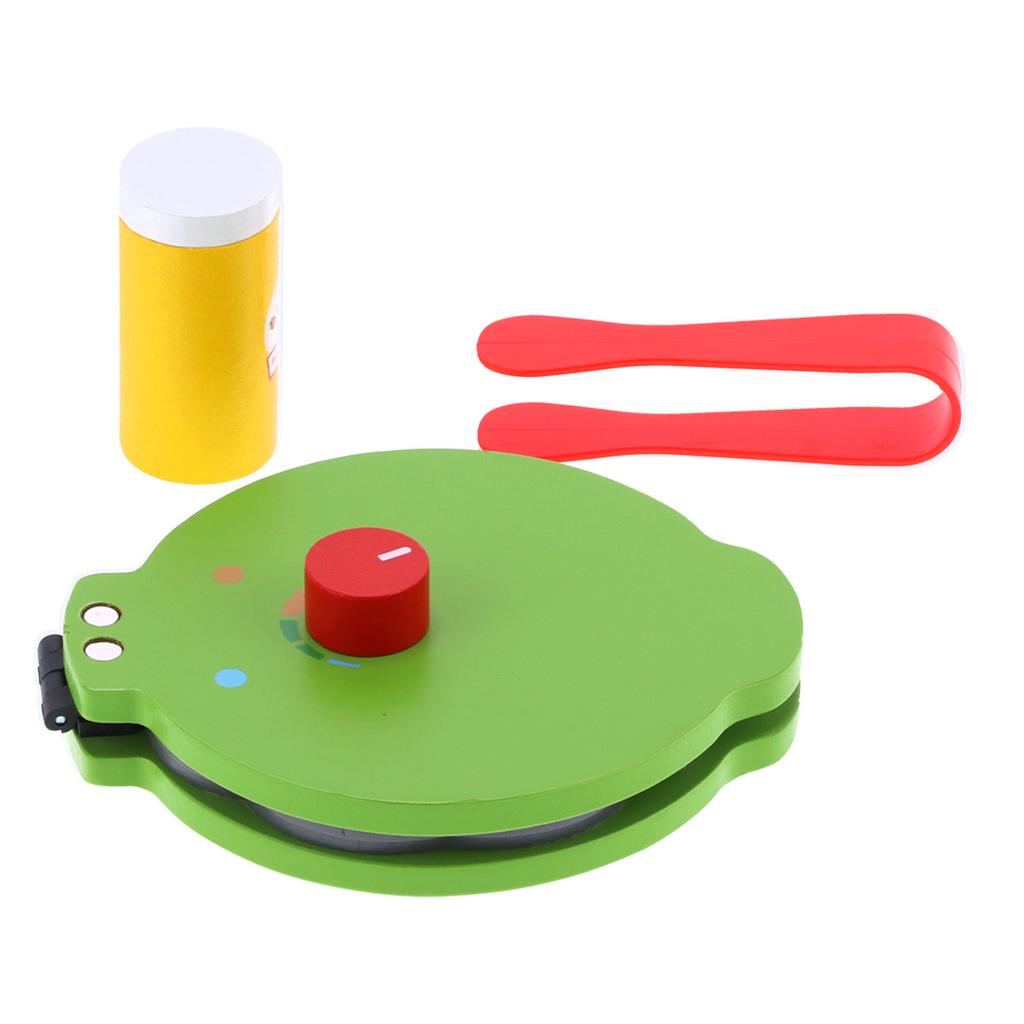 Simulation Pancake Machine Toy Children Kids Pancake Maker Cooking Wooden Kitchen Toys