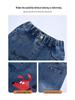 Girls' Cartoon Jeans - Spring/Autumn, Korean Style Loose Fit, Wide-Leg Trousers for Kids