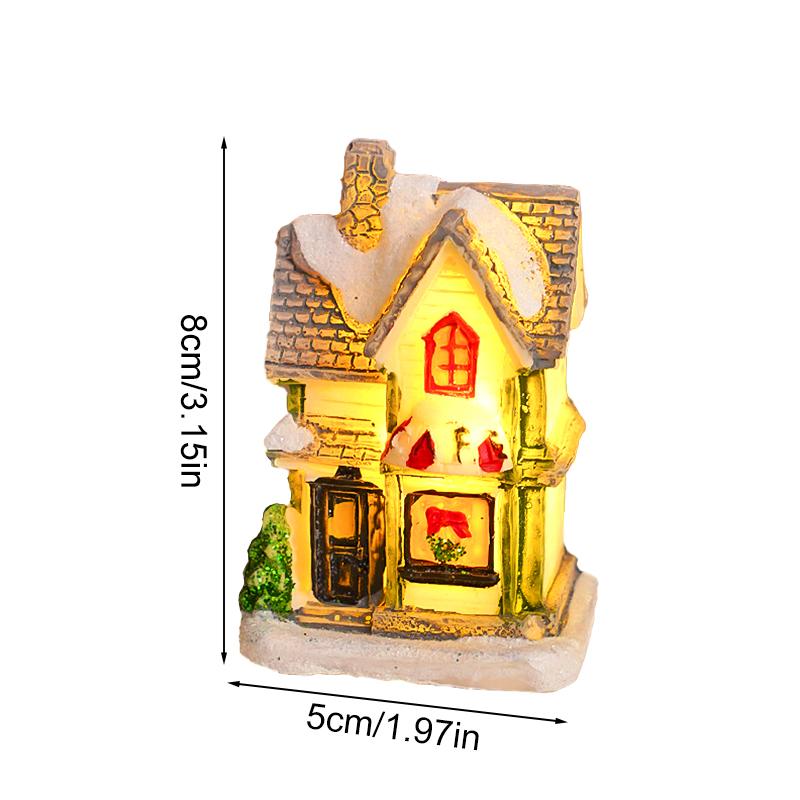 1 szt. Świecąca ozdoba domu Festiwal Ciepłe oświetlenie Dekoracja domu LED Pokrywa śnieżna Rękodzieło Figurka statuetka Boże Narodzenie Romantyczny