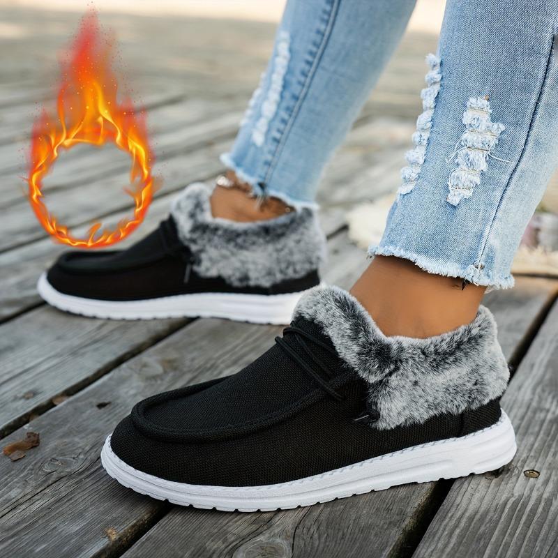 Women's cotton shoes thickened autumn and winter warm non-slip round head elastic lace flat bottom sports warm thickened