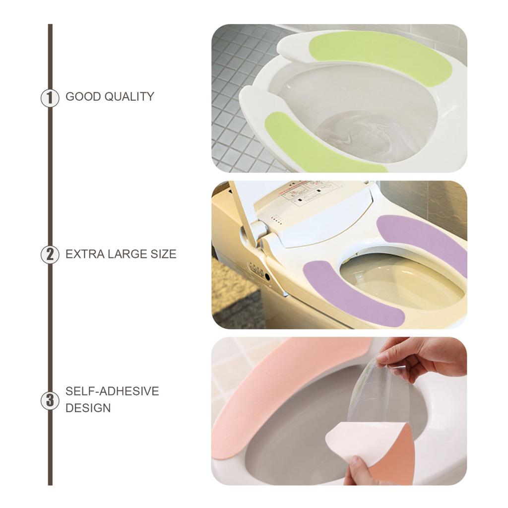 1Pairs Colorful Toilet Seat Cushion Washable Bathroom Cleaning Accessories Soft Comfortable Toilet Seat Cushion Repeatable