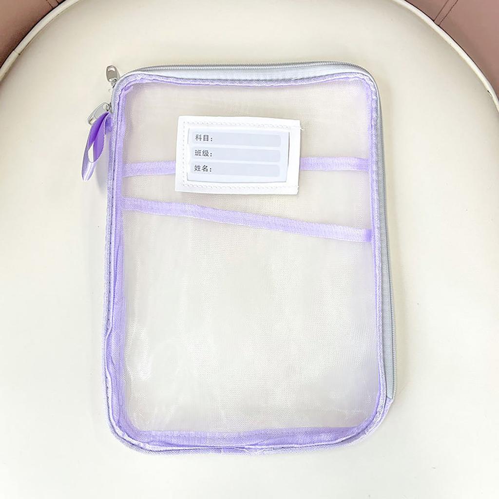 Nylon Mesh Mesh Zipper Pouch Bag Multifunctional Large Capacity Document Bag Portable Transparent Data Storage Bag