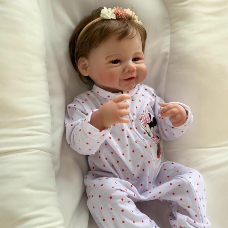 

Виниловая кукла Reborn Bebe High Color Hair Transplant Girl Baby Simulation Baby Rebirth Doll 45cm белый