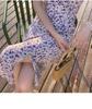 2025 French Retro Puff Sleeve Floral Chiffon Dress in Light Purple for Spring, Summer, and Autumn