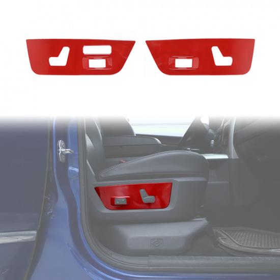 Red Electric Seat Adjustment Panel Decor Cover Trim for Dodge Ram 1500 2010-2017