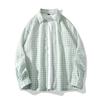 Mens Plaid Loose Long Sleeve Casual Thin Shirt Outerwear