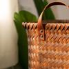 Brown Dirty Clothes Basket Imitation Rattan Weaving Picnic Basket Convenient Woven Basket  Laundry