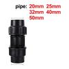 1Pc PVC PE Tube Tap Water Splitter 20/25/32/40/50mm Plastic Quick Valve Joint Agriculture Irrigation Water Pipe Fittings Black