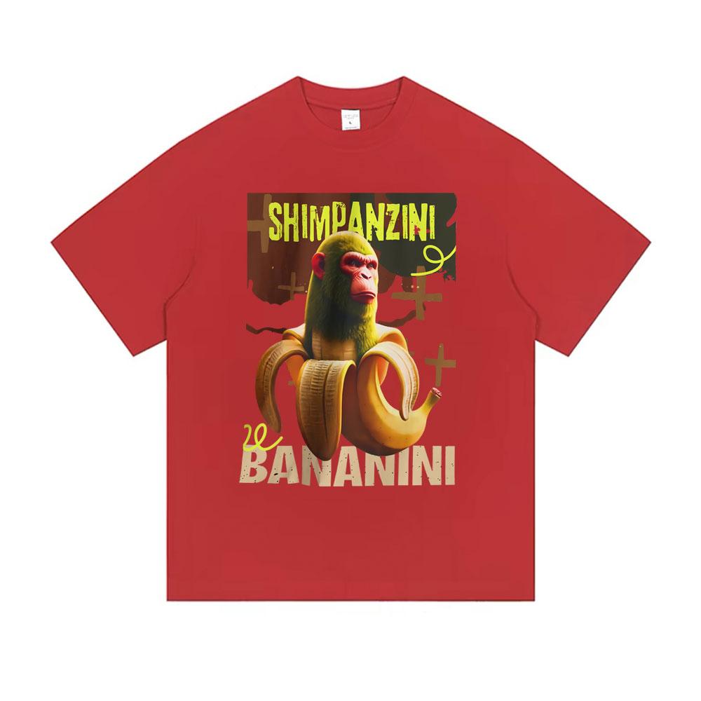 Shimpanzini Bananini Funny Banana Monkey Meme Tshirt Men Women Casual Cotton Vintage T Shirt Male Fashion Humor Short Sleeve