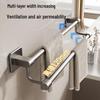 No-Drill Staggered Double & Single Rod Bathroom Towel Rack