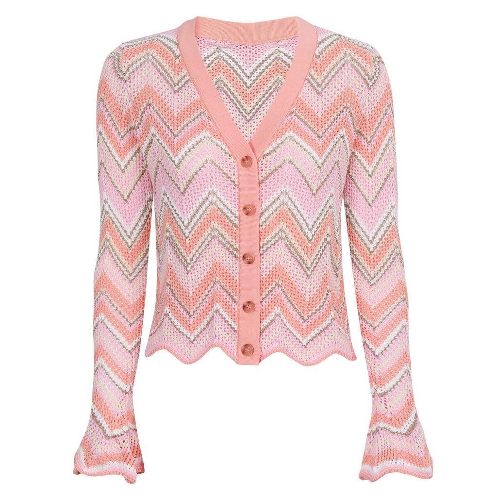 High quality spot summer and autumn new thin long-sleeved top knitted sweater jacket + sleeveless dress set 2598