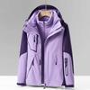 Outdoor Autumn and Winter Jacket Women's Two-piece Set Three-in-one Velvet Thickened Mountaineering Jacket for Men