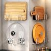 Punch-Free Wall-Mounted Pot Lid & Cutting Board Storage Rack