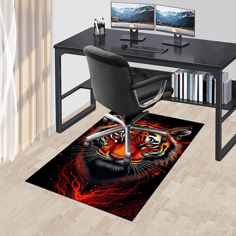1pc Tiger Print Carpet Anti Slip Polyester Floor Mat for office.Bedroom