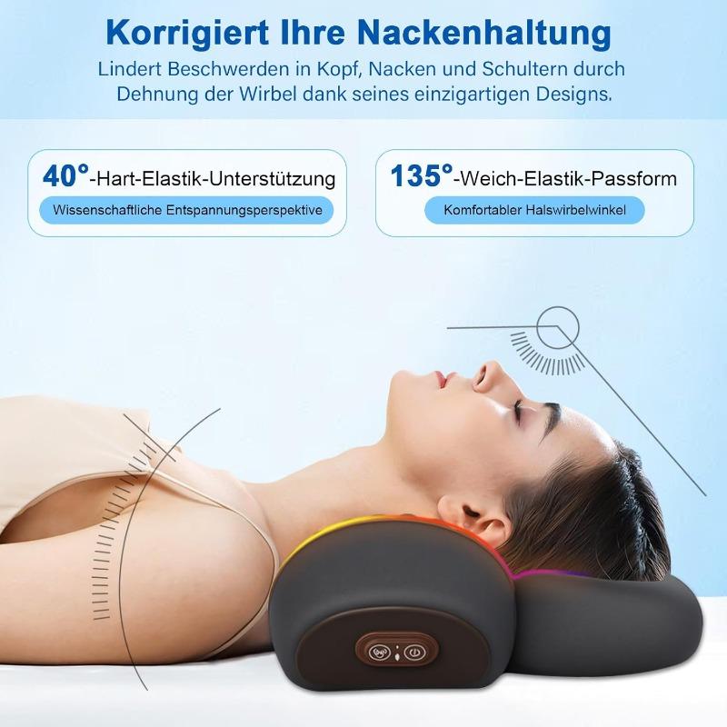 Electric Neck Massager with Heat, 3-in-1 Relaxation Pillow for Neck, Neck Traction, Shoulder Corrector for Pain Relief, Deep Tissue