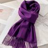 White Pure Scarf Women's Winter Korean Versatile High-end Sense Thickened Couple Scarf Dual-purpose High-end Gift