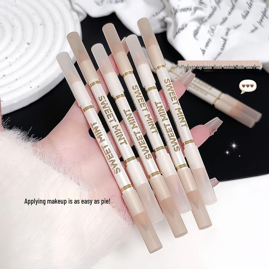 SweetMint Vivid Double-Headed Pen: Multi-Use Highlighter & Lip Liner – Natural 3D Under-Eye Shadow