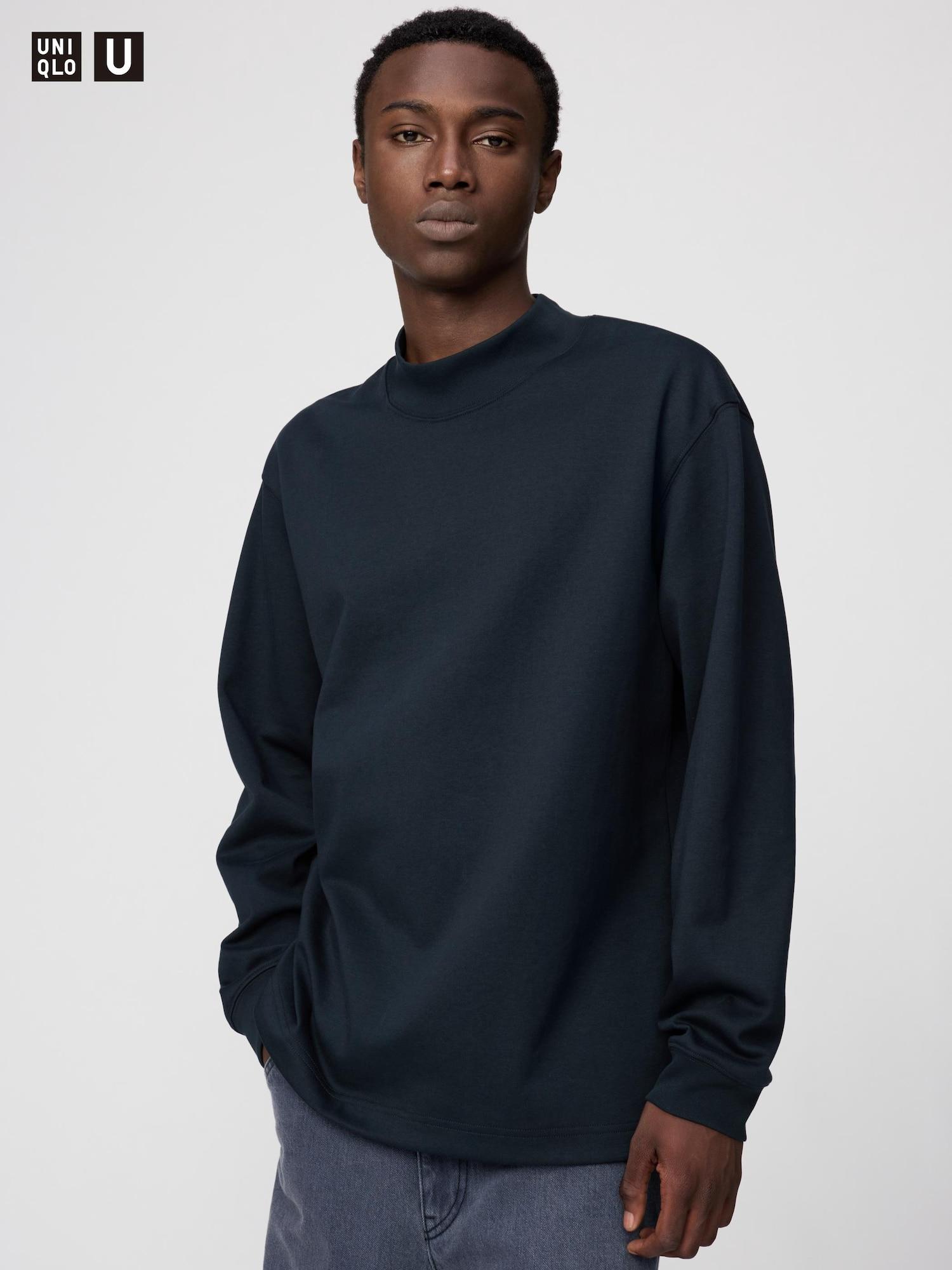 

Uniqlo Футболка с воротником-стойкой с начесом, с длинным рукавом 69 NAVY/M