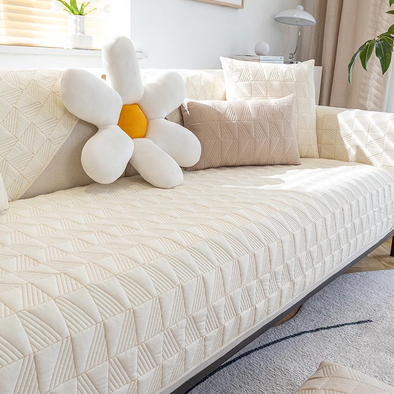 Nordic Pure Cotton Sofa Cushion Simple Modern Four Seasons Universal Non-Slip Fabric Seat Cushion Leather Sofa Cover Cover Cloth Towel