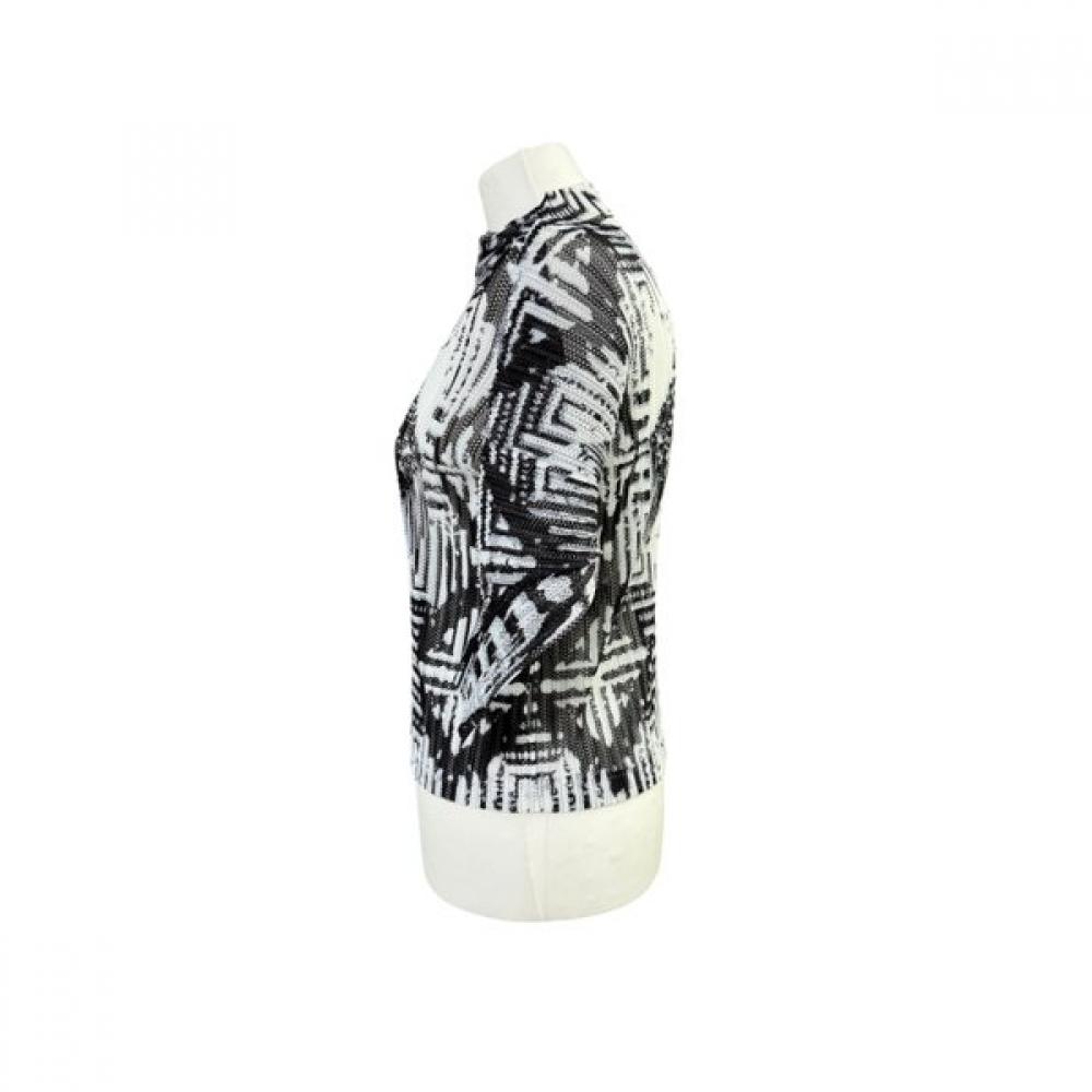LA VITA JUNKO 7 8 Sleeve Diamond Geometric Print Mesh Jumper  Ltsjp28p 