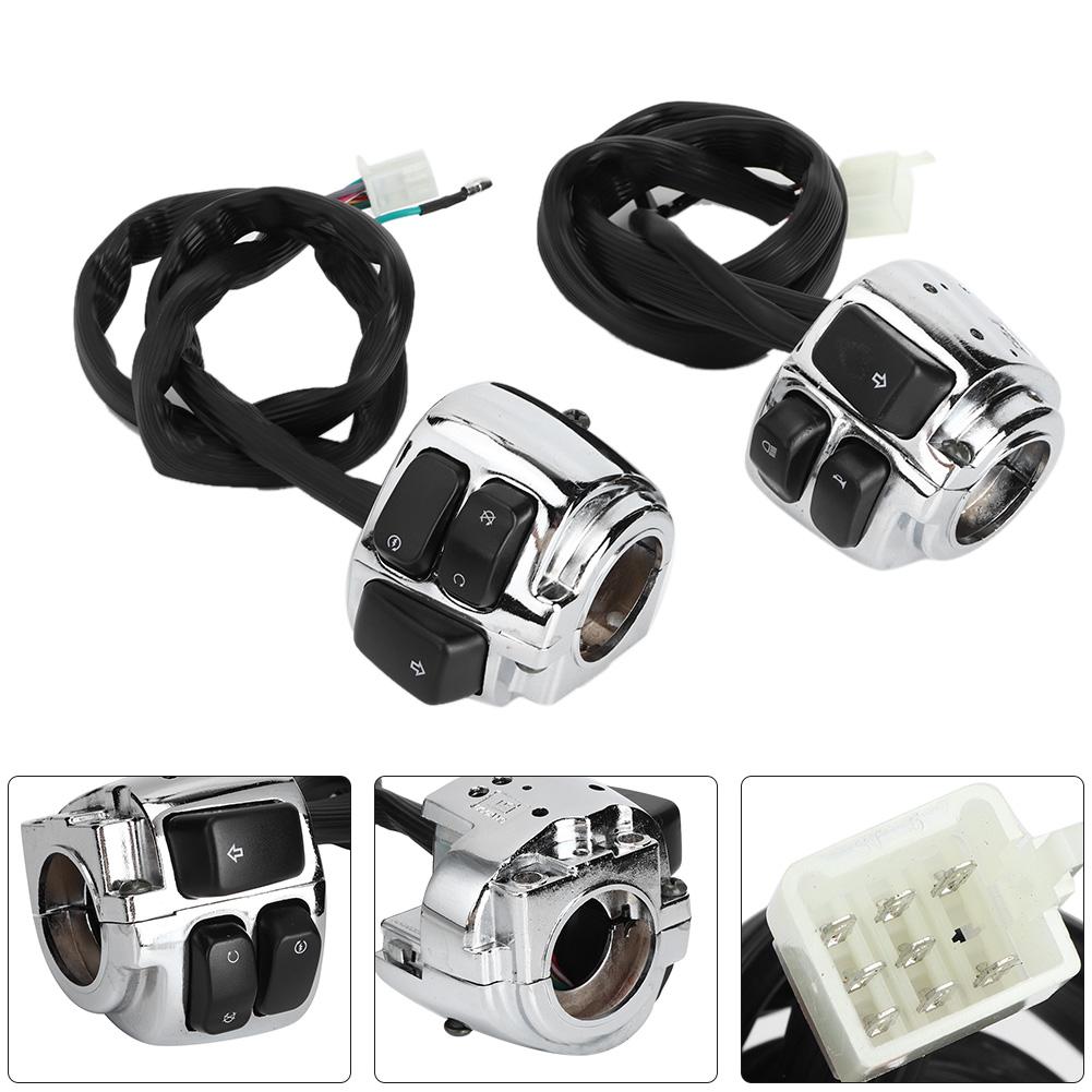 2pcs Motorcycle High Low Beam Handlebar Control   with Wiring Harness
