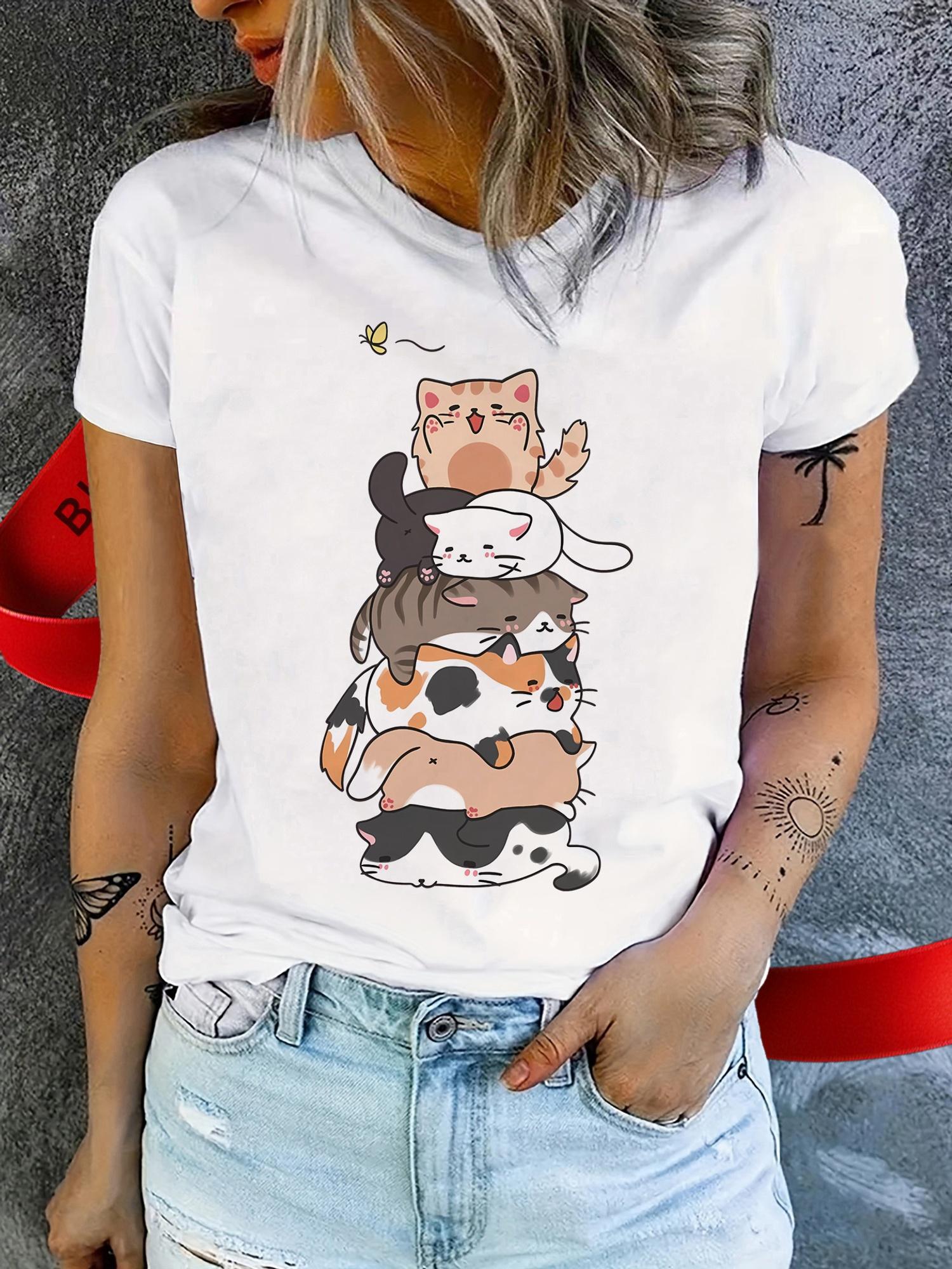 Cute Cat Stack Graphic Tee XXXXL