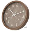 Nitori Radio-Controlled Clock with Step Second Hand, Thermometer and Hygrometer, Wall/Table Clock, Foret, Medium Brown, NITORI 8172723