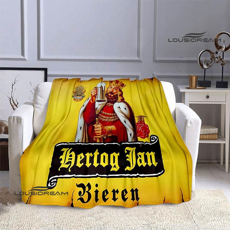 Hertog Jan LOGO Printed Blankets Fashion Warm Blanket Soft And Comfortable Blanket Home Travel Blankets BedLinings Birthday Gift