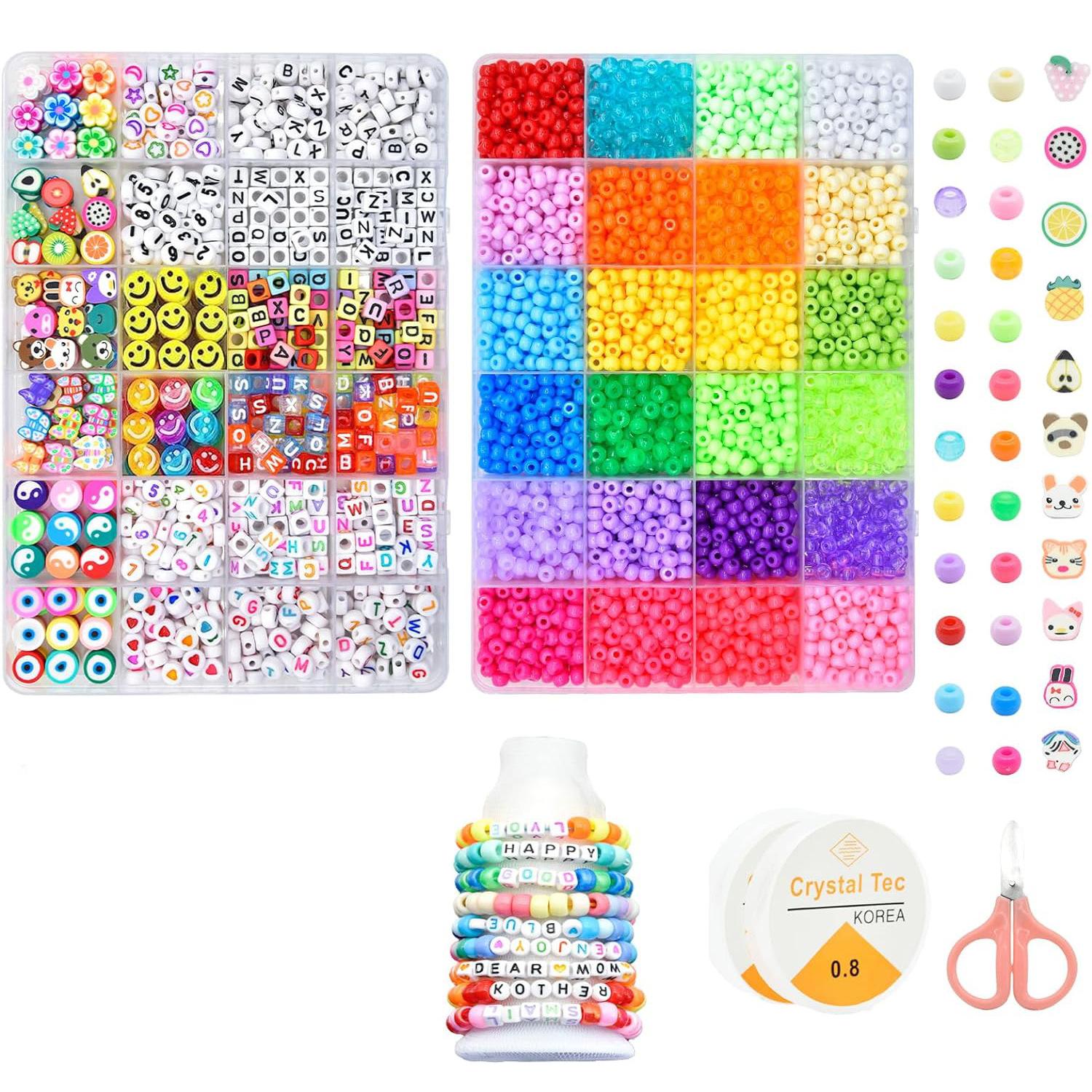 Bracelet Necklace Jewelry Rice Beads Letter Beads Pony Beads Handmade Diy Set Female