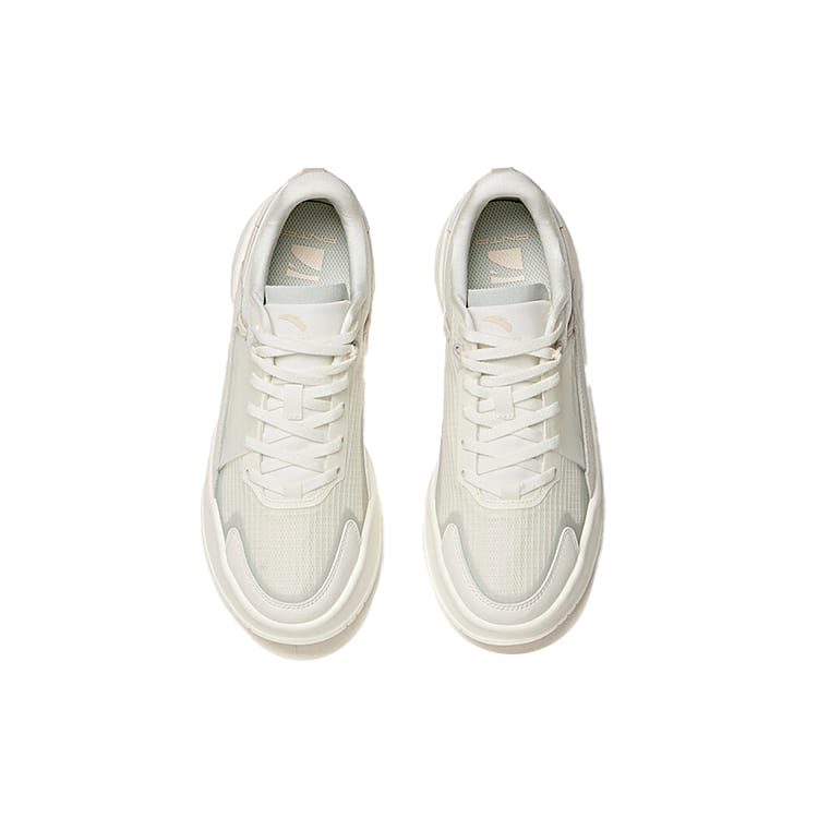 Anta Life Collection Low Top Skateboard Shoes Women's Ivory White Green 922128820-4
