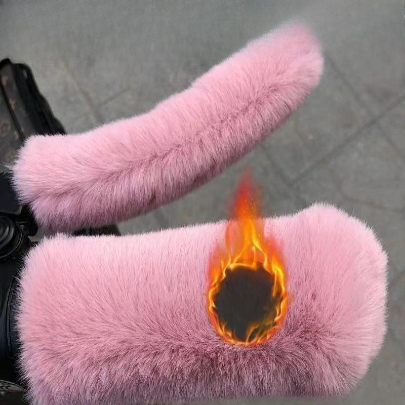 4pcs Electric Scooter Motorcycle Tricycle Handle Cover - All-Terrain Winter Warmth, Soft Grip & -Slip, Cute Bear Paw-like Design