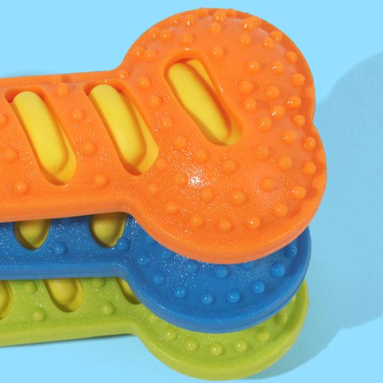 Haustierspielzeug mit Geräusch Beiß-Kauspielzeug mit Partikeln Massiert das Zahnfleisch Reinigt Zahnstein Hundespielzeug Langlebiges TPR Interaktives Spielzeug