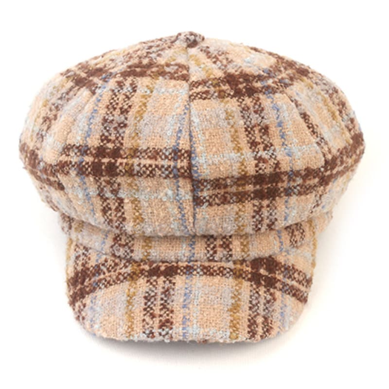 Universal Chemistry Brit Check Beige Newsboy Cap