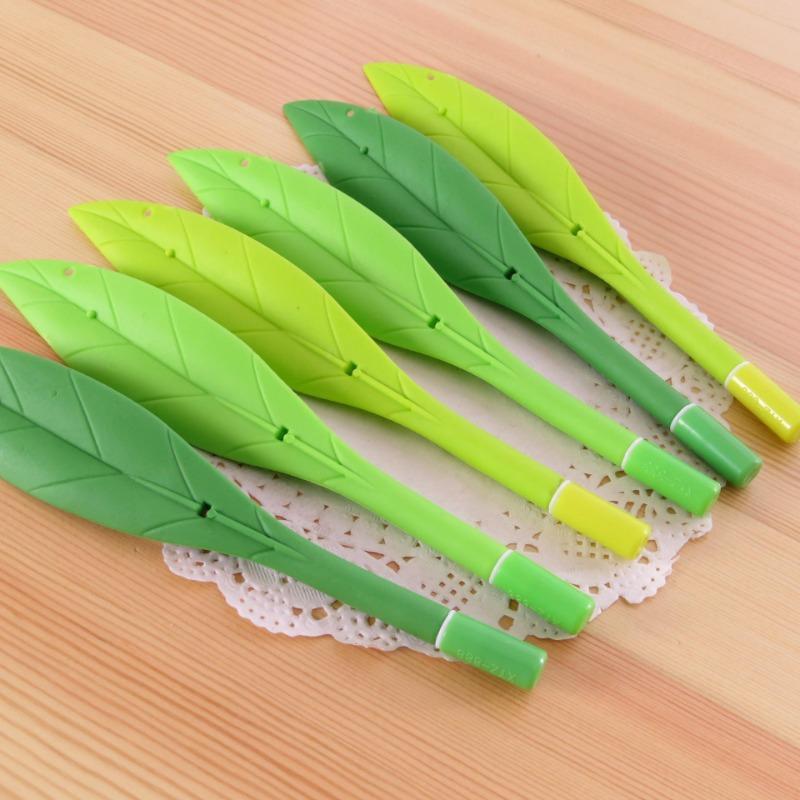

6Pcs Korea Creative Stationery Small Grass Memory Bending Neutral Pen 0.38mm Soft Silicone Gel Pen
