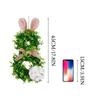 Ozdoba Wielkanocna Zajączek Świecący Wianek Wianek Wianek, Sztuczne Zielone Rośliny, Nadaje się do Dekoracji Werandy Wielkanocnej Na Zewnątrz Wewnątrz