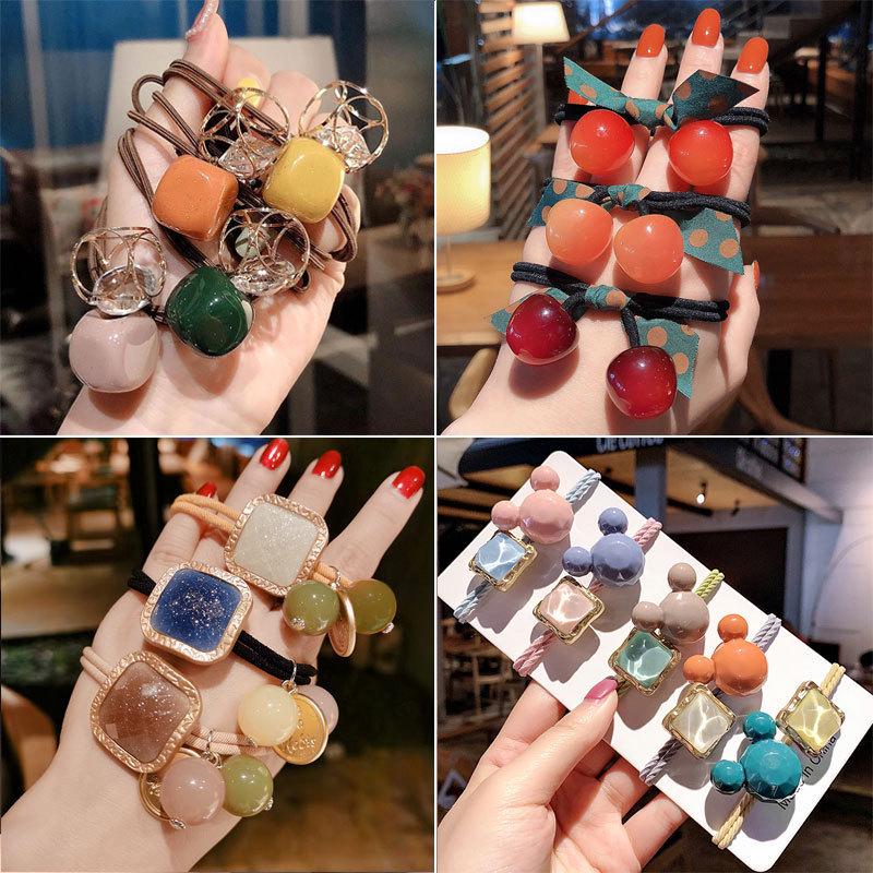 Exquisite Rhinestone Four-Leaf Clover Hair Tie - High Elastic Ponytail Rubber Band