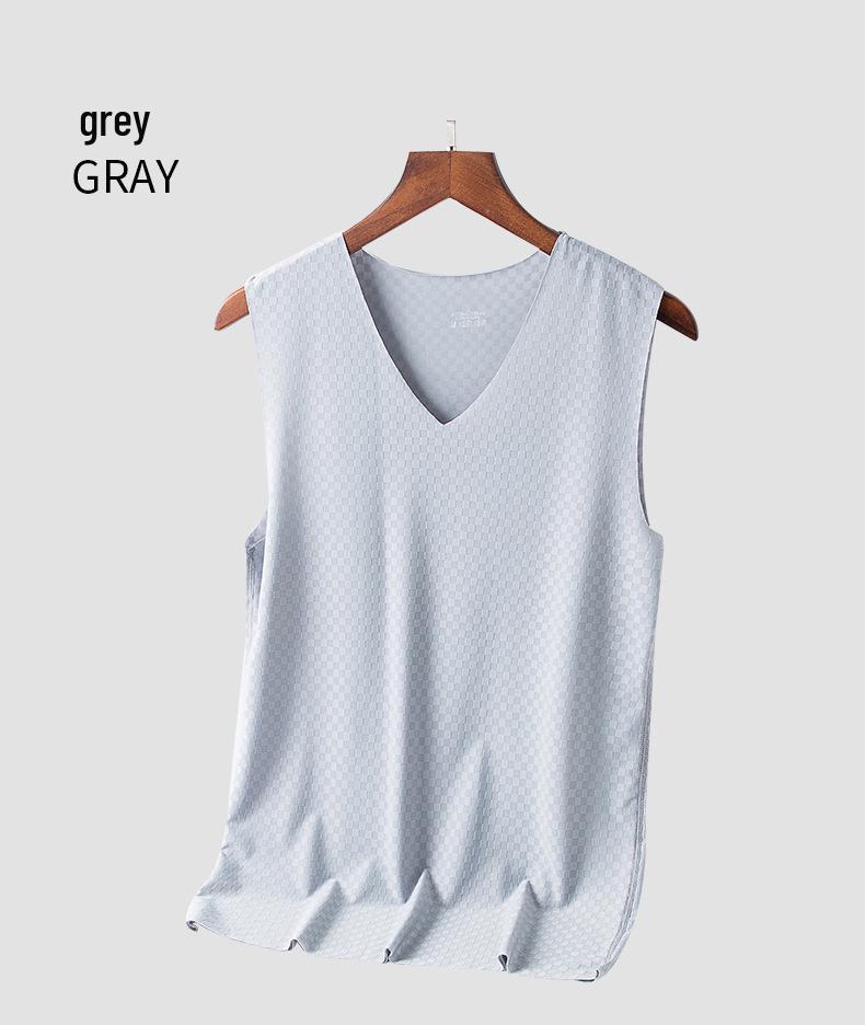 Men's Quick-Drying Slim Fit V-Neck Mesh Ice Silk Summer Tank Top